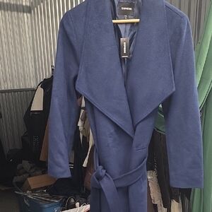 Express Women's Elegant Navy Trench Coat